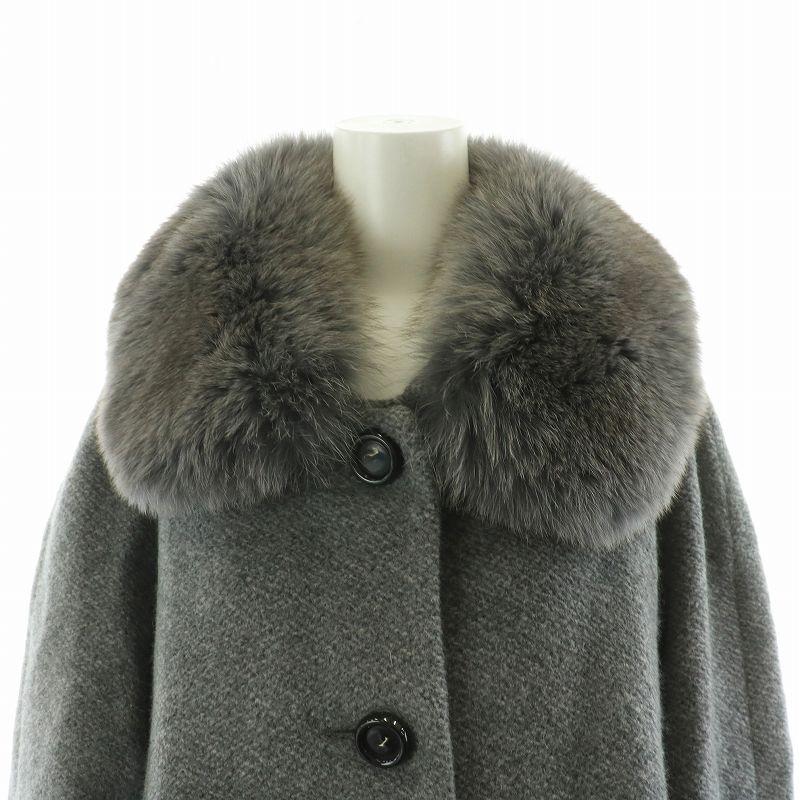 レリアン Leilian コート アウター ロング フォックスファー アンゴラ