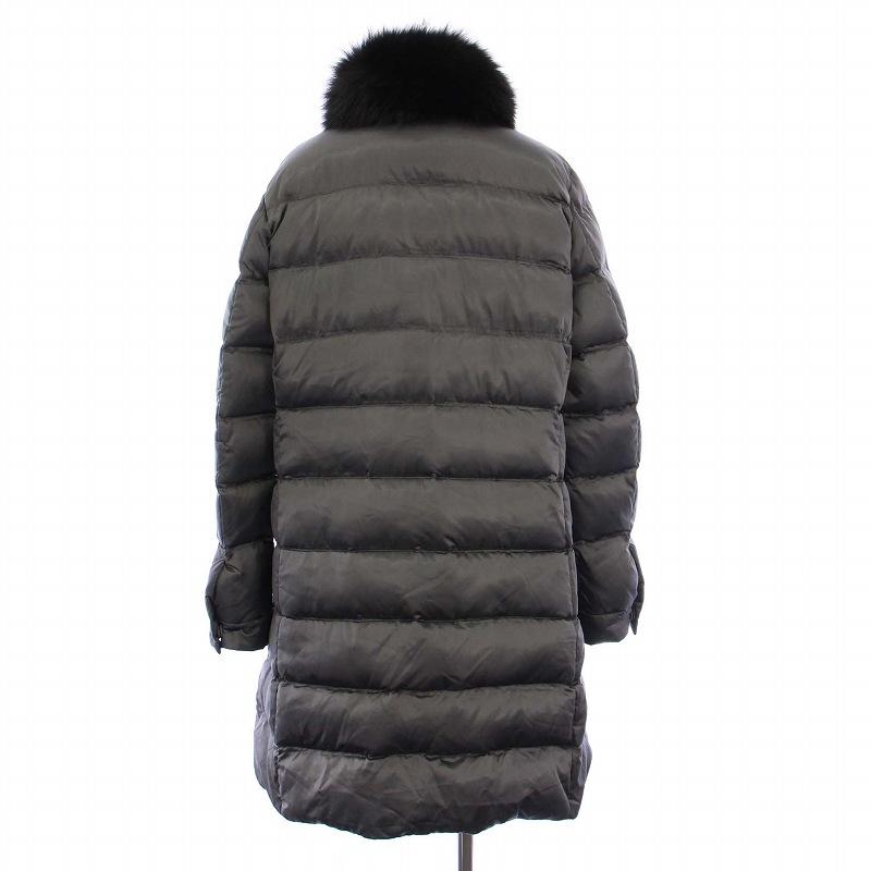 PRADA（プラダ） ダウンコート アウター ロング ファー 46 グレー /KH