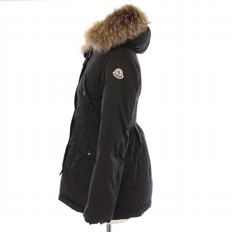 キッズ MONCLER フード付きダウンジャケット ホワイト/ブラック140cm