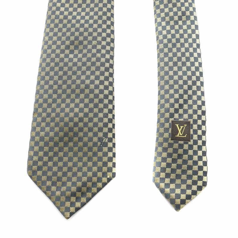 LOUIS VUITTON ルイヴィトン ダミエ レギュラータイ ネクタイ シルク  