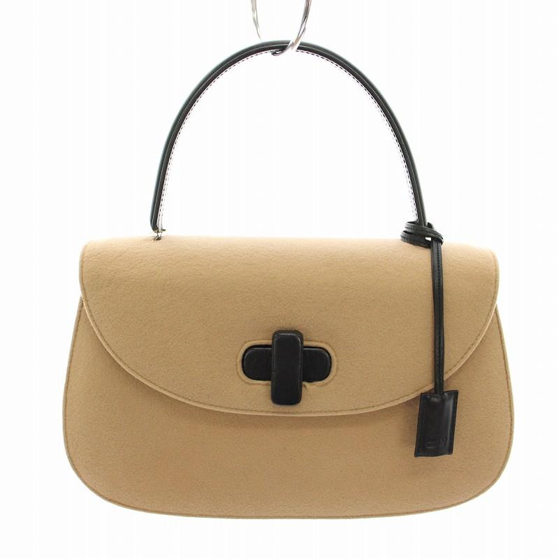 Gucci ベージュ黒 ハンドバッグ GUCCI グッチ ハンドバッグ ベージュ/黒
