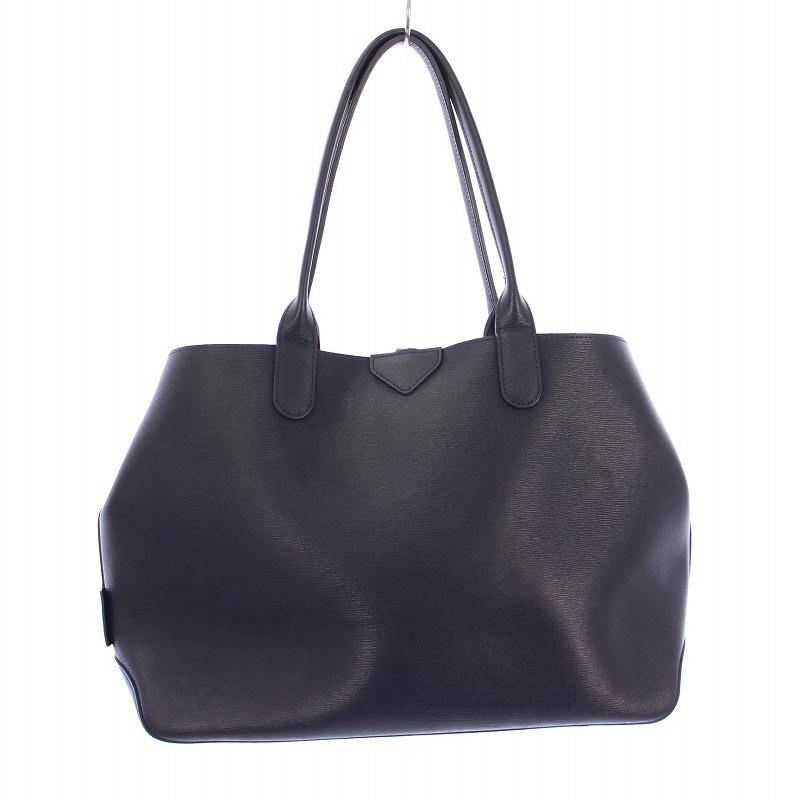 LONGCHAMP ロンシャン ロゾ トートバッグ ハンドバッグ レザー ロゴ 紺
