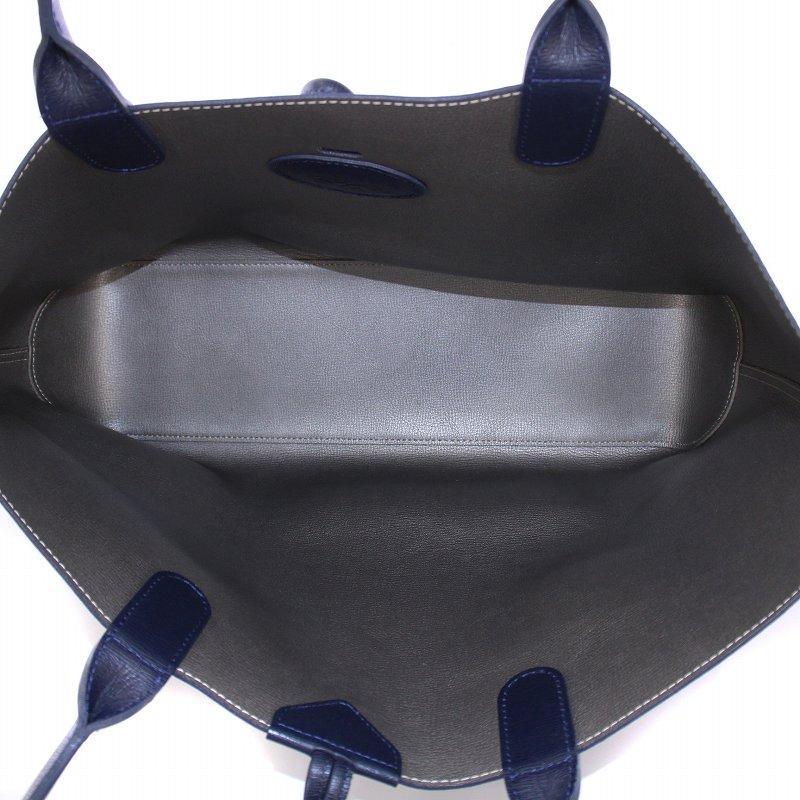 LONGCHAMP ロンシャン ロゾ トートバッグ ハンドバッグ レザー ロゴ 紺