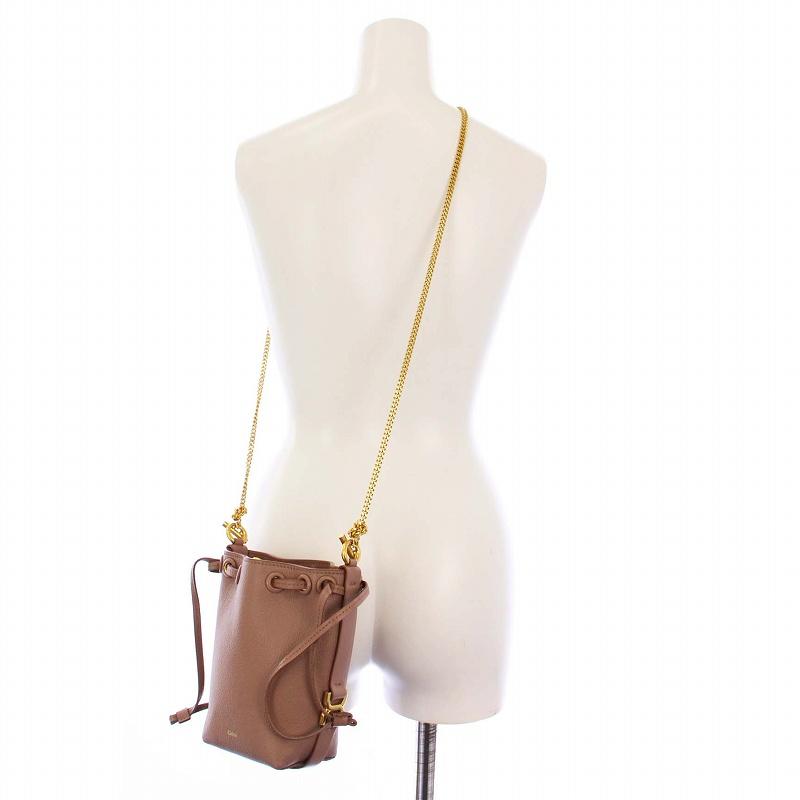 CHLOE marcie マイクロバケットバッグ ピンクベージュ レザー 【公式通販】