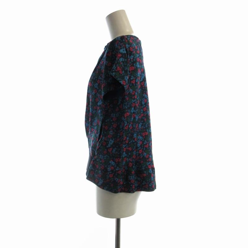 サカイラック sacai luck シャツ ブラウス 花柄 ボートネック 半袖 2 
