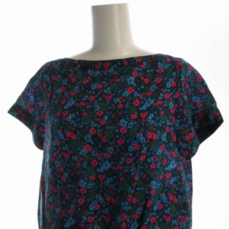 サカイラック sacai luck シャツ ブラウス 花柄 ボートネック 半袖 2 