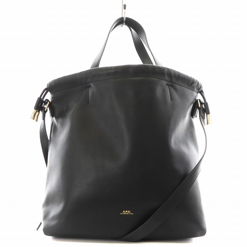 『美品』A.P.C ショルダーバッ巾着 A.P.C.（アーペーセー） バッグ APC ショルダーバッグ 巾着バッグ ロゴ