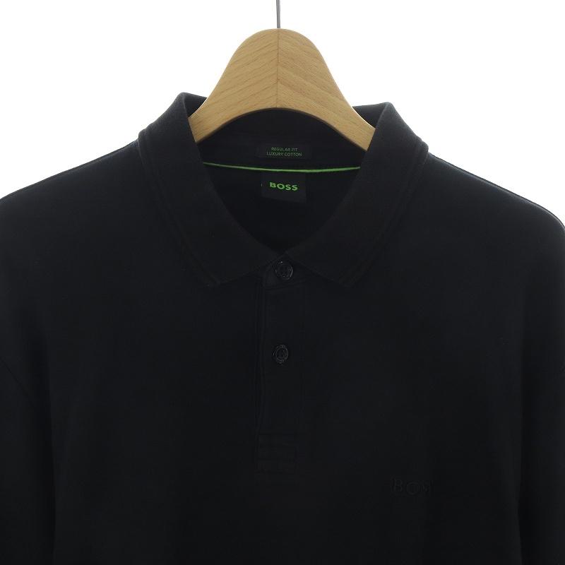 ヒューゴボス HUGO BOSS ポロシャツ 長袖 ロゴ XXL 黒 10209951 /RE