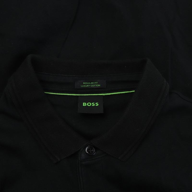 ヒューゴボス HUGO BOSS ポロシャツ 長袖 ロゴ XXL 黒 10209951 /RE