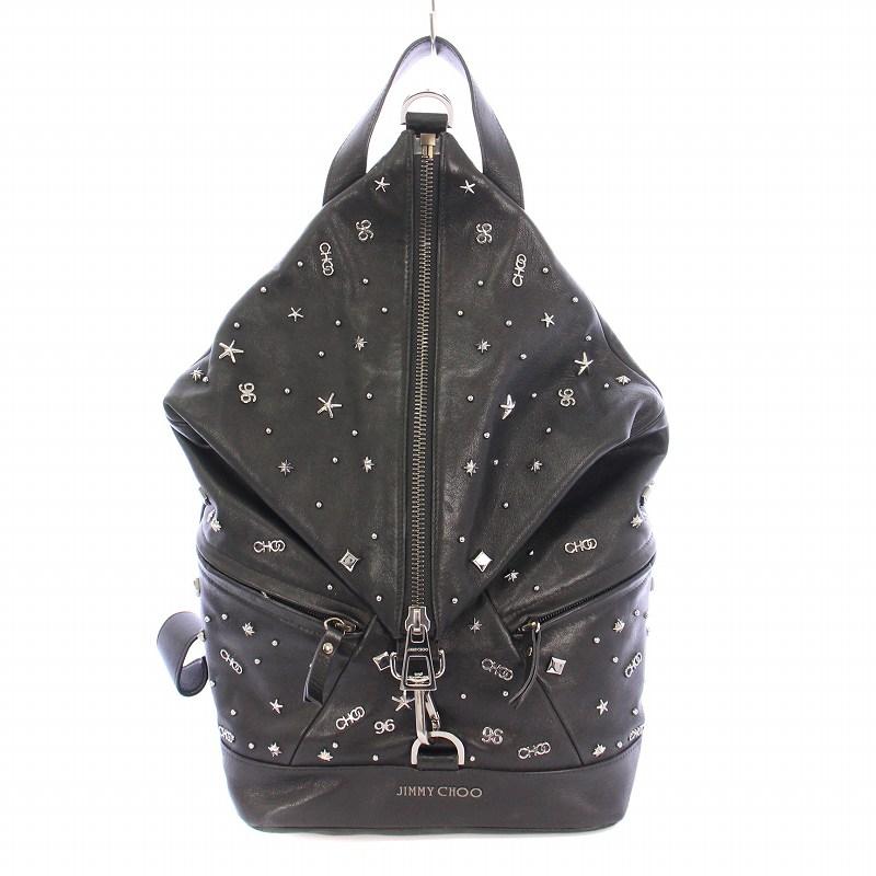 JIMMY CHOO FITZROY リュック バックパック スタッズ ブラック ジミーチュウ JIMMY CHOO FITZROY リュックサック バックパック レザー