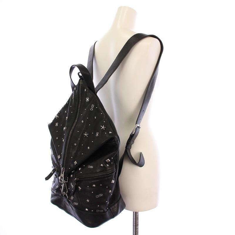 JIMMY CHOO FITZROY リュック バックパック スタッズ ブラック ジミーチュウ JIMMY CHOO FITZROY リュックサック バックパック レザー