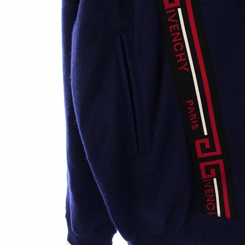 ジバンシィ GIVENCHY ニットカーディガン 長袖 ジップアップ ロゴ M