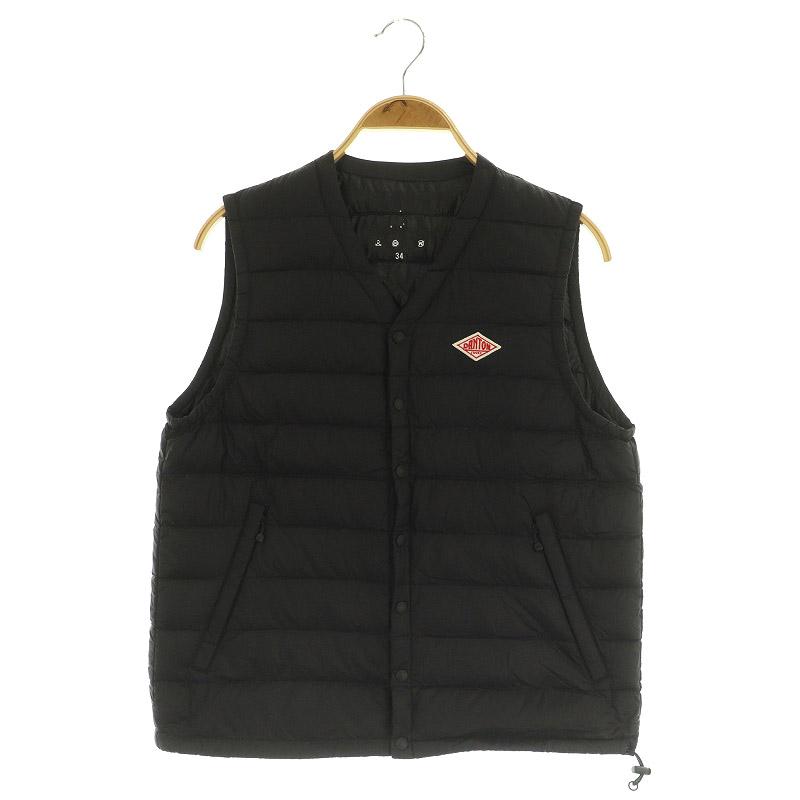 ダントン DANTON ダウンベスト Vネック ナイロン スナップボタン 34