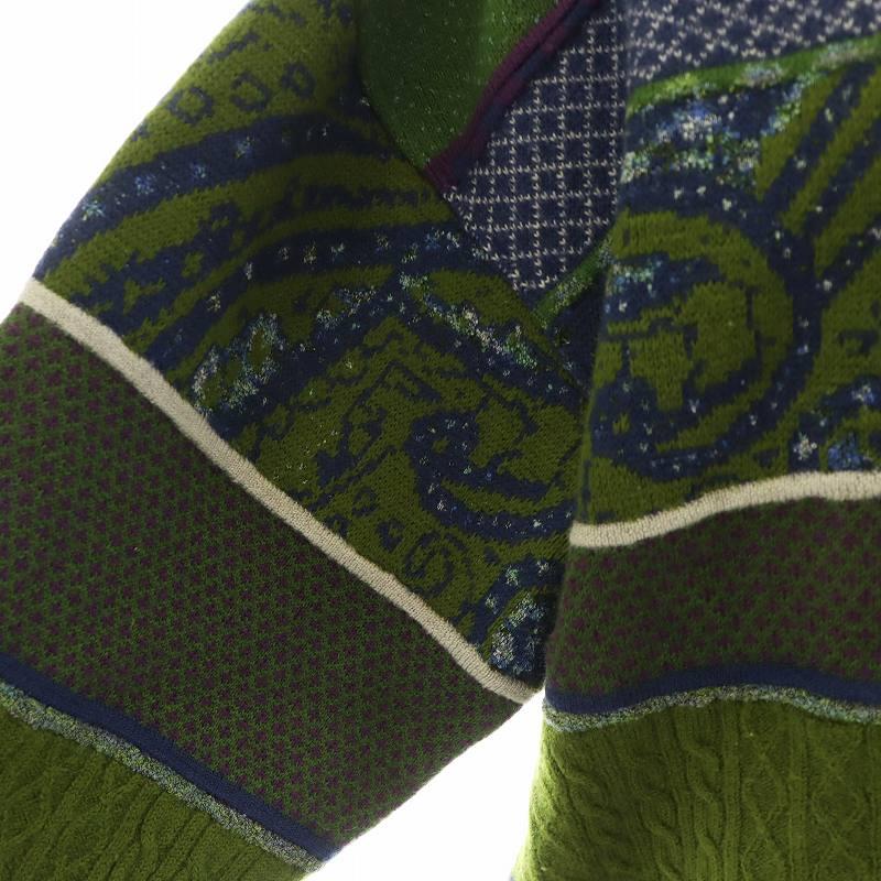 ケンゾー KENZO GOLF ニット セーター 長袖 総柄 ゴルフウェア 緑