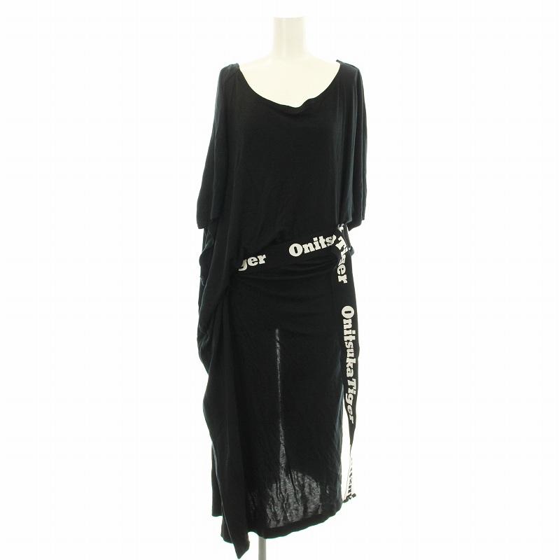 ワンピース・ヴァーニ半袖　黒×緑　M 0000311498014.jpg