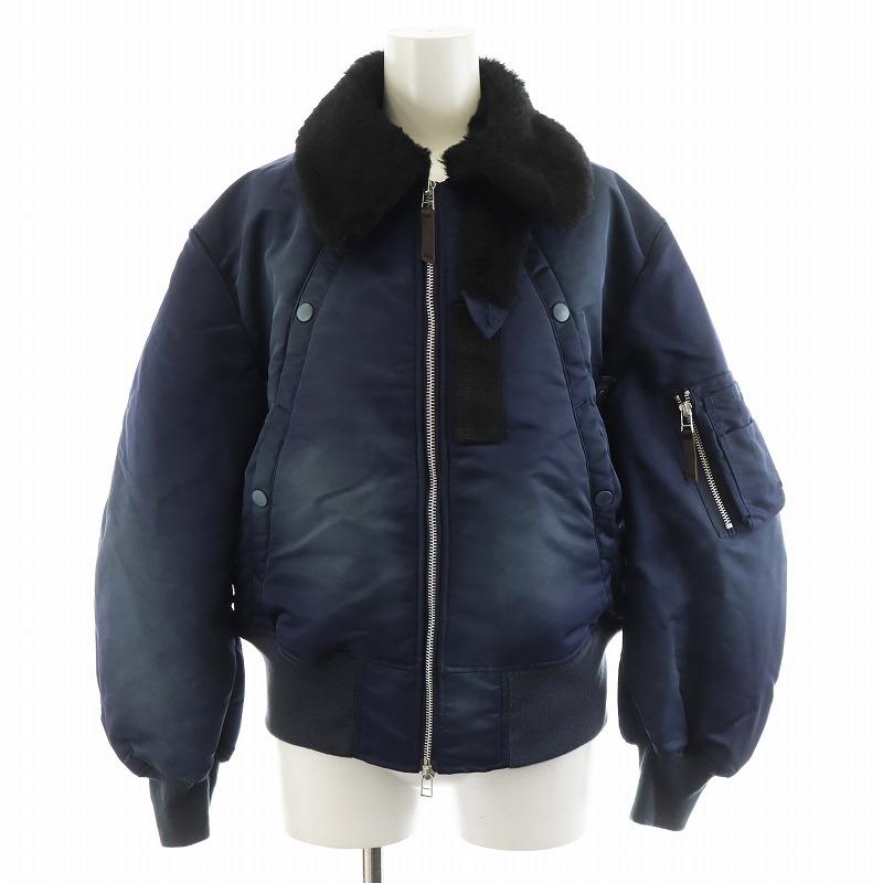 【中古】未使用品 アンセム ANTHEM A DETACHABLE COLLAR FLIGHT JACKET ブルゾン ジャケット 0 紺 未使用品 アンセム ANTHEM A DETACHABLE COLLAR FLIGHT JACKET