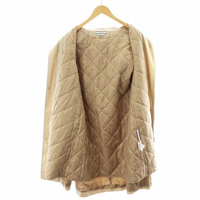 ☆フォクシーニューヨークサイドギャザーコートベージュ希少42☆ フォクシーニューヨーク FOXEY NEW YORK コート ロング丈 フード