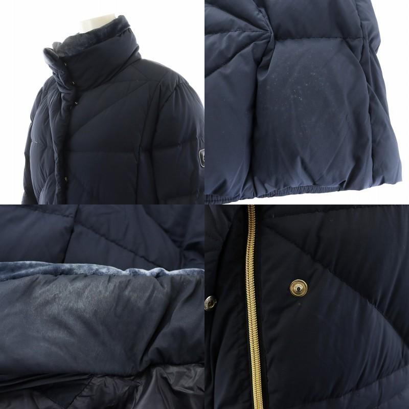 【中古】フェイ FAY ダウンコート ロング丈 シルク混 絹 アウター S 紺 ネイビー /AN42 レディース フェイ FAY ダウンコート ロング丈 シルク混 絹 アウター S 紺