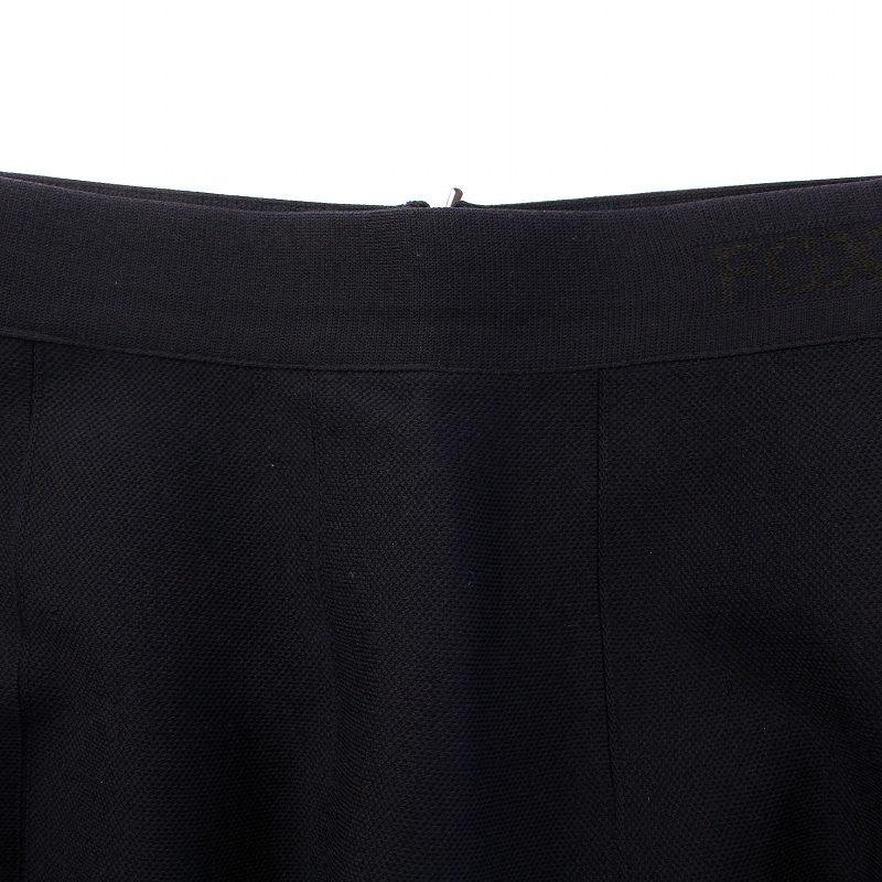 【中古】未使用品 フォクシー ニットスカート カンパニュラ フレア イージー ミモレ ロング ウエストゴム 無地 紺 FOXEY（フォクシー） 未使用品 ニットスカート カンパニュラ フレア