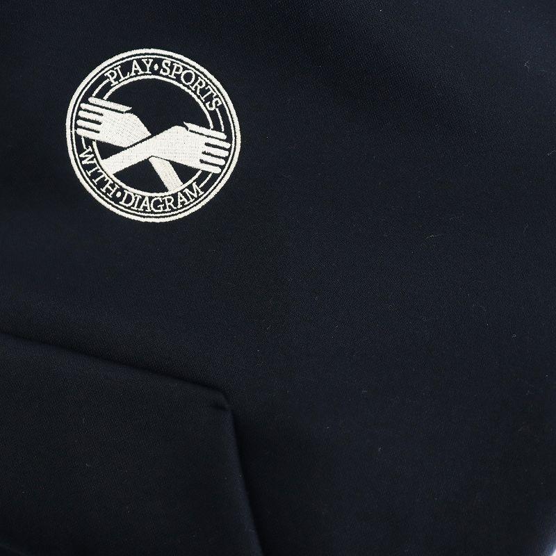 【中古】ダイアグラム グレースコンチネンタル 25SS ダンボールフーディー パーカー ジップアップ ロゴ 36 紺 ダイアグラム グレースコンチネンタル Diagram GRACE CONTINENTAL 25SS