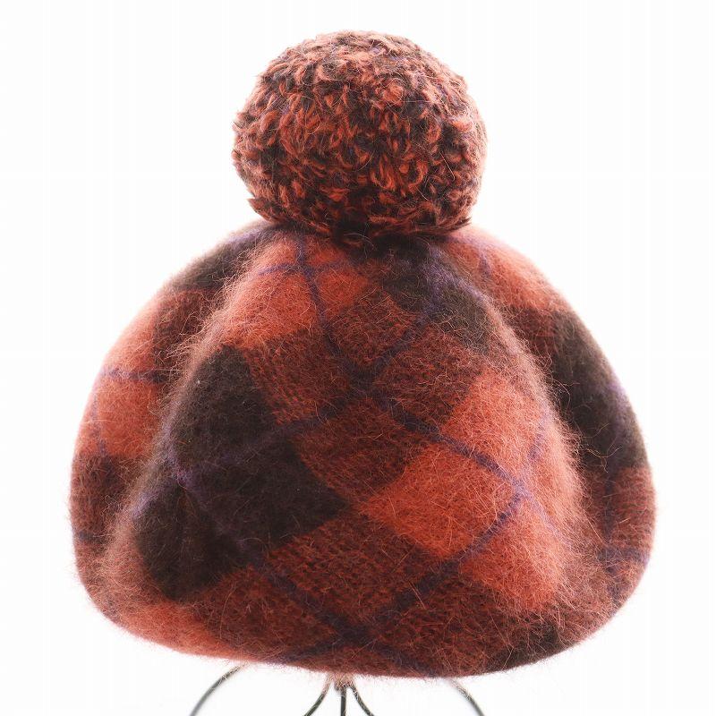 ヴィヴィアンウエストウッド ポンポン付きベレー帽　アンゴラ入 中古・古着通販】Vivienne Westwood (ヴィヴィアンウエスト