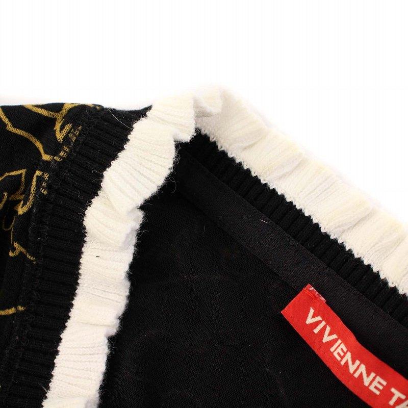 ヴィヴィアンタム VIVIENNE TAM カットソー 長袖 総柄 ニット切替 38