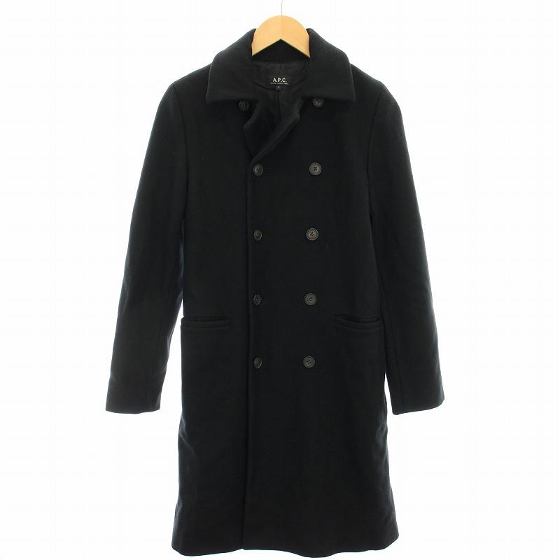 Y00083】A.P.C（アーペーセー）レザーロングコート 1(S) フランス製