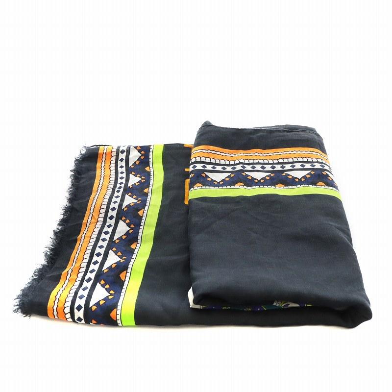 ETRO（エトロ） ストール フリンジ ペイズリー柄 モダール カシミヤ混