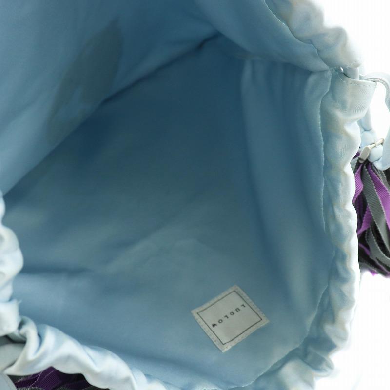 ラドロー LUDLOW 巾着 バッグ グレープモチーフ 刺繍 フリンジ ライト