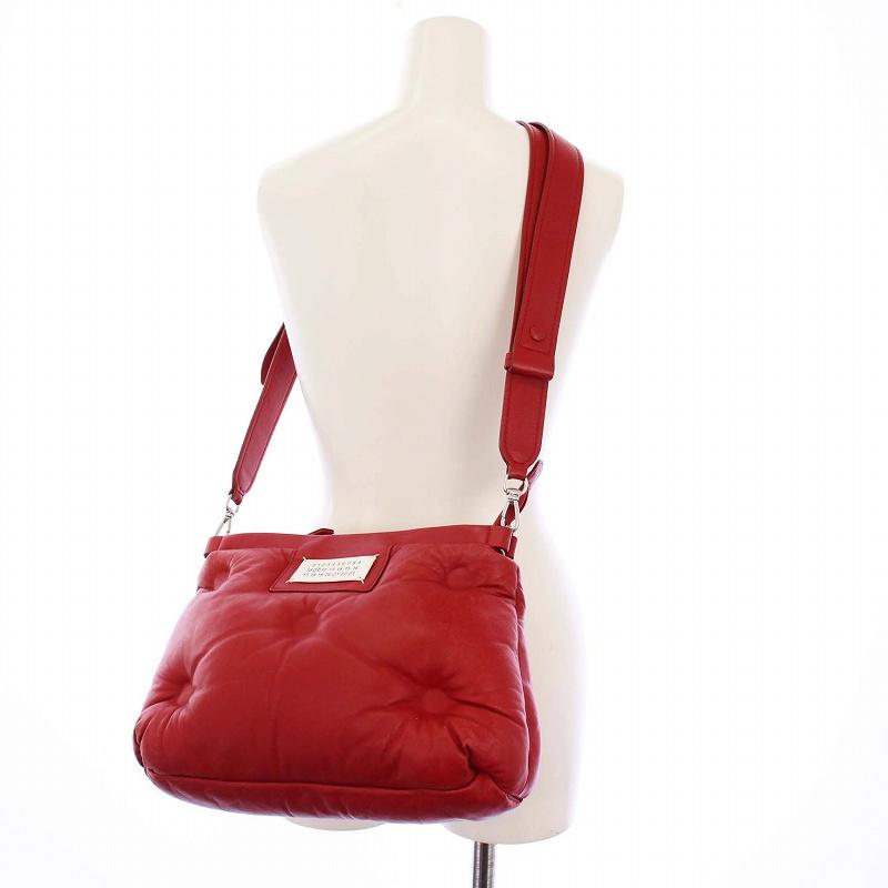 【中古】メゾンマルジェラ 11 Maison Margiela 11 18AW GLAM SLAM グラムスラム ショルダーバッグ ラムレザー 赤 メゾンマルジェラ 11 Maison Margiela 18AW GLAM SLAM グラムスラム