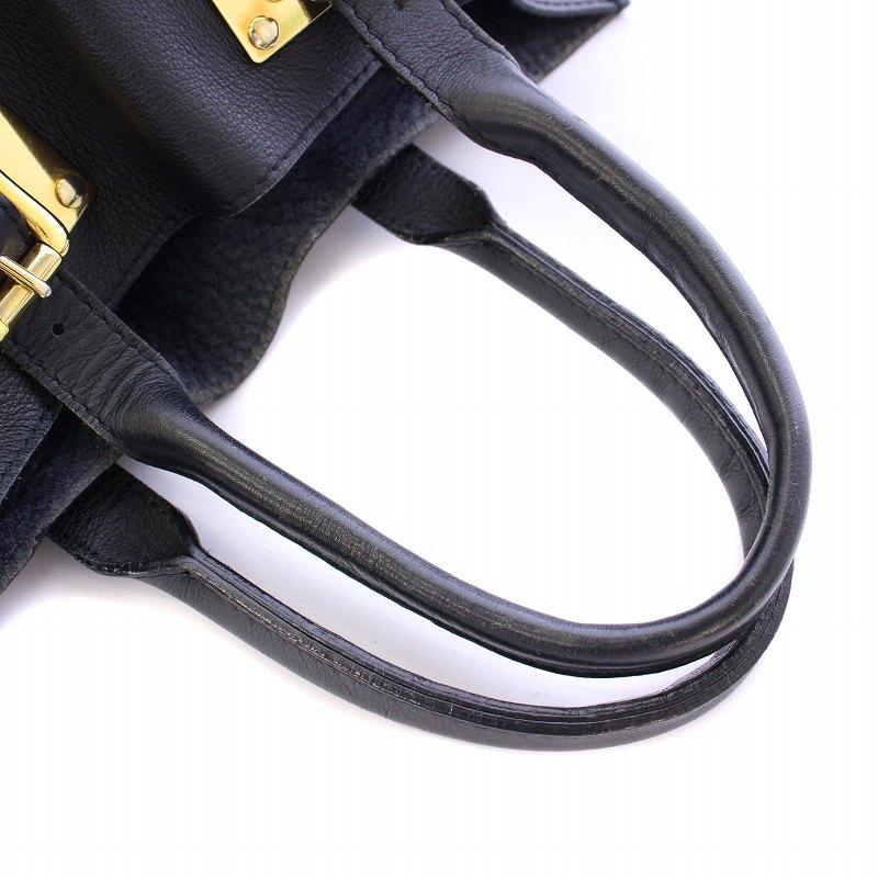 本物保存袋タグ有★Sophie Hulme albion トート 黒×シルバー ソフィーヒュルム Sophie Hulme SOFT BUCKLE TOTE ソフトバックル