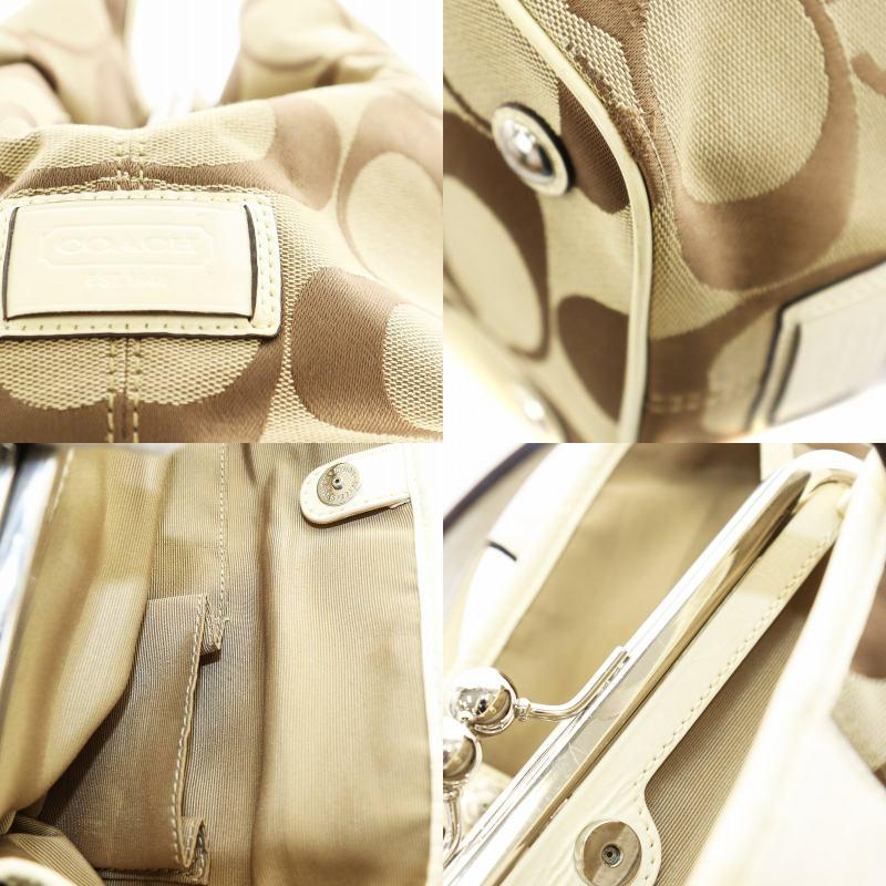 COACH トートバッグ シグネチャー ベージュ キャンバス F13533 COACH（コーチ） シグネチャー トートバッグ ハンドバッグ がま口