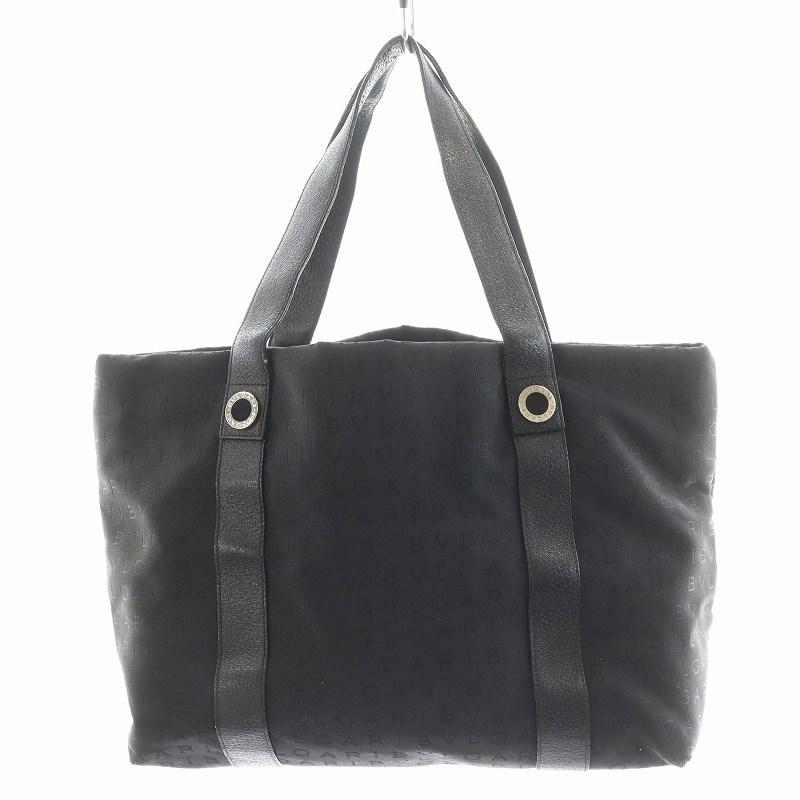 ブルガリロゴマニアトートバック BVLGARI ブルガリ トートバッグ ロゴマニア キャンバス ブラック