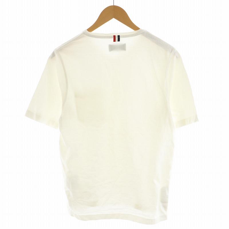 トムブラウン THOM BROWNE Tシャツ カットソー 半袖 Vネック 1 白 
