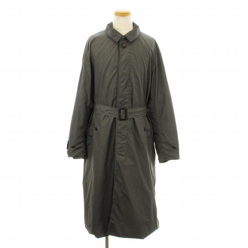 【中古】シュタイン stein OVERSIZED WIND COAT ステンカラーコート ロング ナイロン ベルト付き S グレー ST.214 シュタイン stein OVERSIZED WIND COAT ステンカラーコート ロング