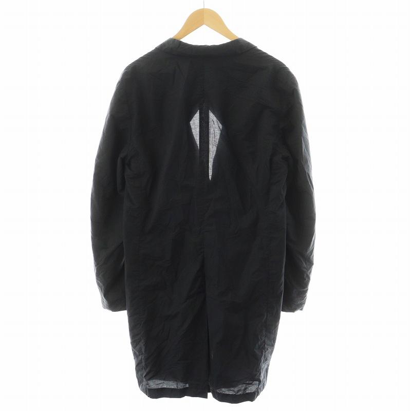 【中古】バレンシアガ BALENCIAGA チェスターコート ロング丈 シングル コットン 44 黒 ブラック 411845 /AN35 メンズ BALENCIAGA（バレンシアガ） チェスターコート ロング丈 シングル
