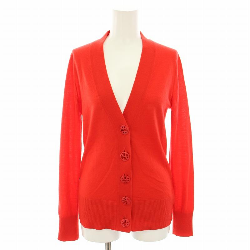 TORY BURCH（トリーバーチ） ニットカーディガン Vネック 長袖 ロゴ 