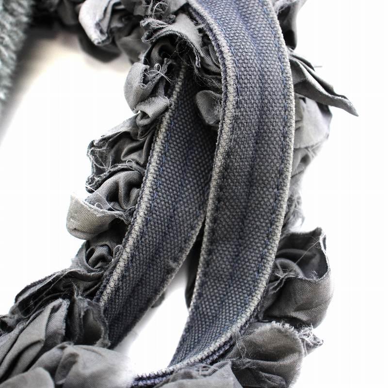 LUDLOW ラドロー　ファー　トートバッグ　グレー ラドロー LUDLOW フェイクファー トートバッグ ハンドバッグ フリル