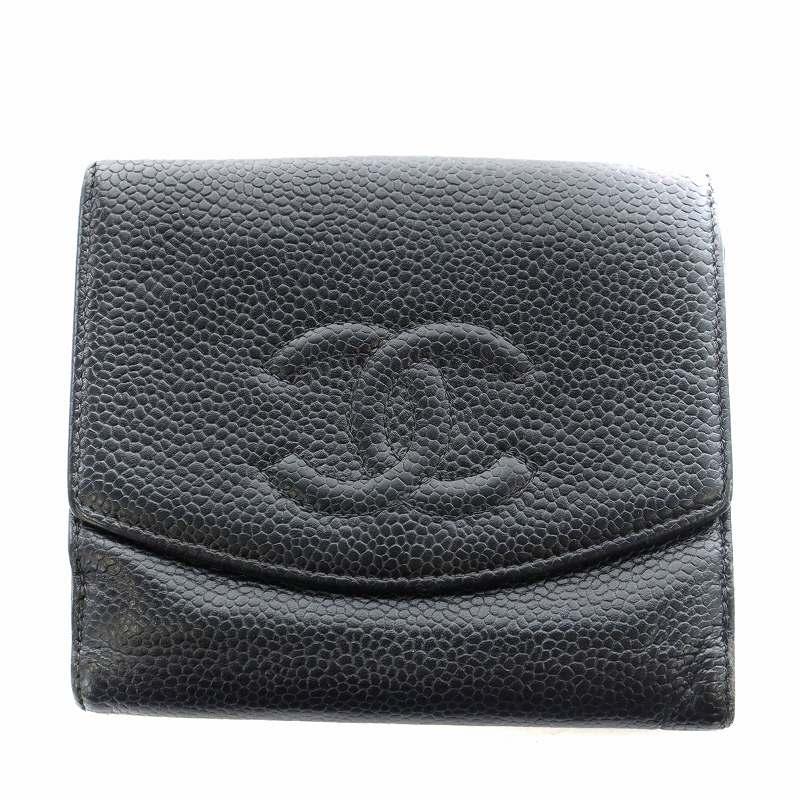 CHANEL ココマーク二つ折り財布 ブラック CHANEL シャネル 財布 ココマーク レディース ブランド 二つ折り