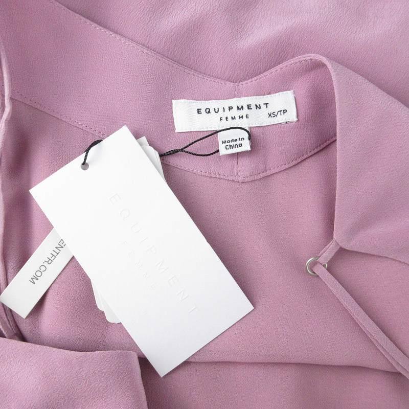 未使用品 エキプモン EQUIPMENT タグ付 キャミワンピース ひざ丈 絹  