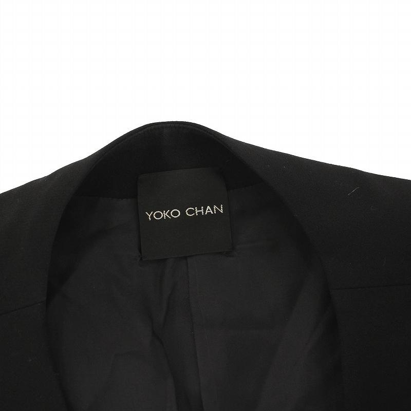 タグ付YOKO CHAN ノーカラージャケット ブラック 38 ヨーコチャン YOKO CHAN No-color Fur Jacket ノーカラー ファー