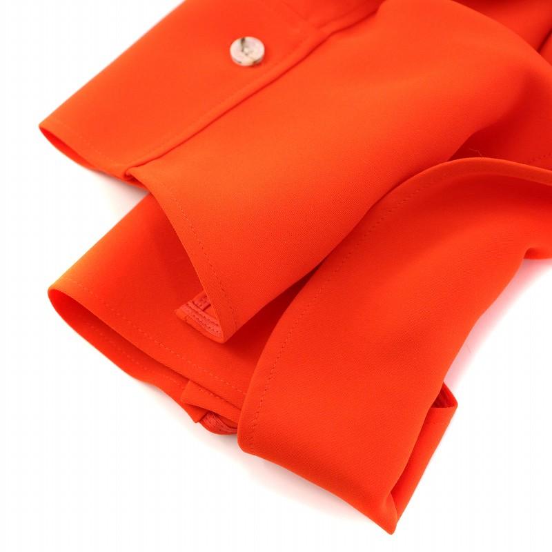 アディアム ADEAM ワンピース ひざ丈 長袖 バンドカラー ハーフボタン