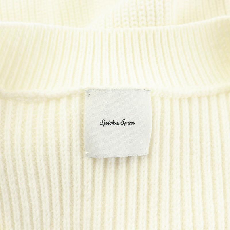Spick & Span - スピック&スパン 25SS バルキーヤーン畦Vネックチュニックニット 白 スピック&スパン Spick&Span 25SS バルキーヤーン畦Vネックチュニック