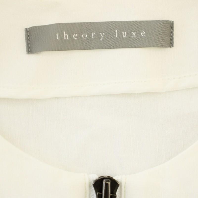 タグ付✨theory luxe スキューバ ノーカラージャケット オフ白 38 theory luxe スキューバ素材 ウォッシャブル ノーカラージャケット