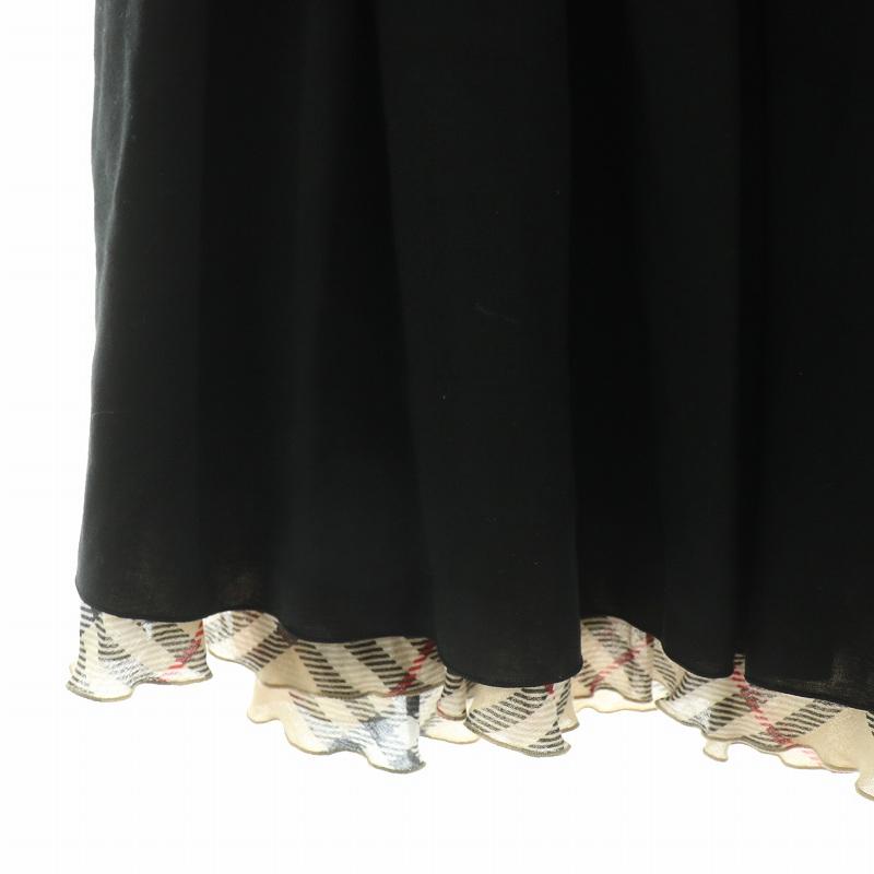 美品　バーバリー ブルーレーベル　ノバ　フレアスカート 美品 バーバリーブルーレーベル メガノバチェック ウール フレア