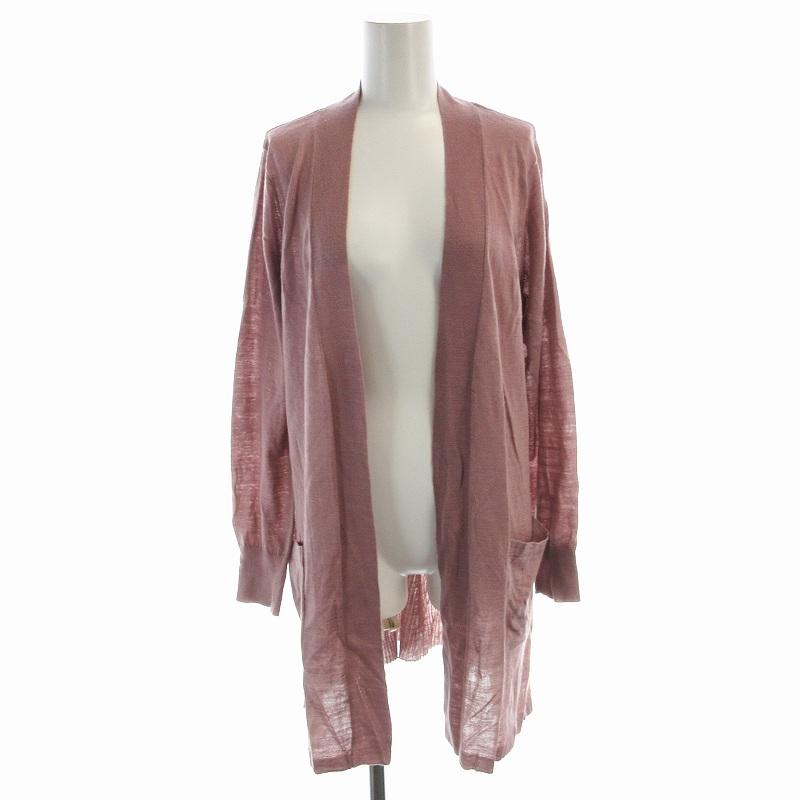 ローラアシュレイ LAURA ASHLEY カーディガン ニット ロング 38 ピンク