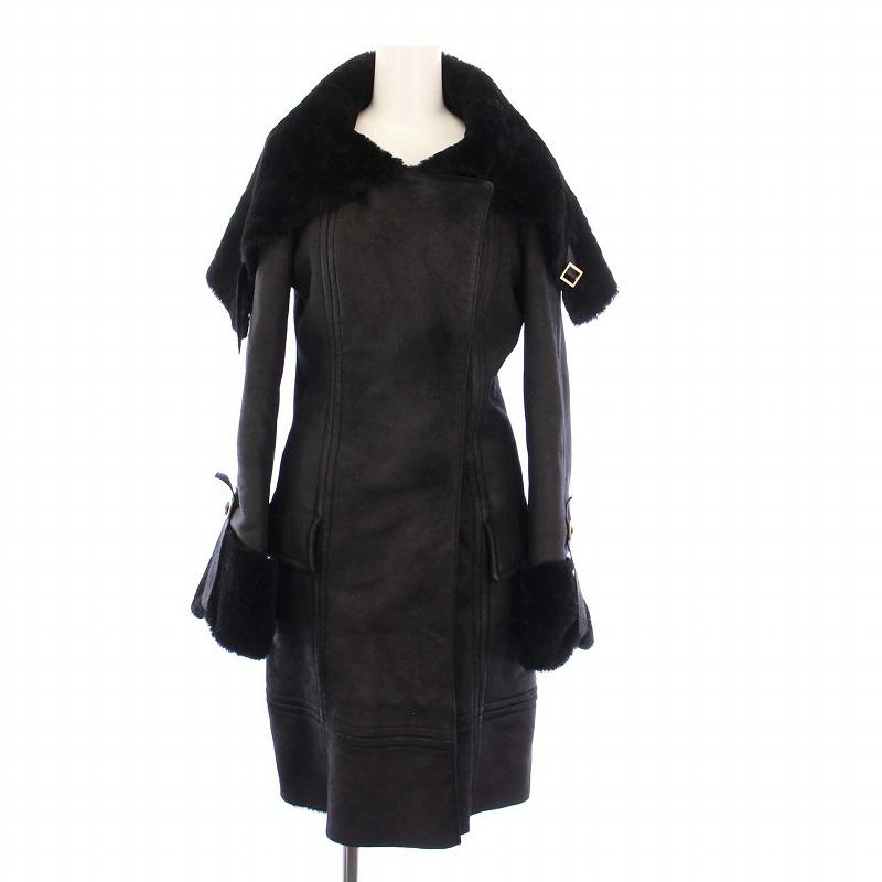 GUCCI グッチ ムートンコート アウター ロング 40 ブラック /KH