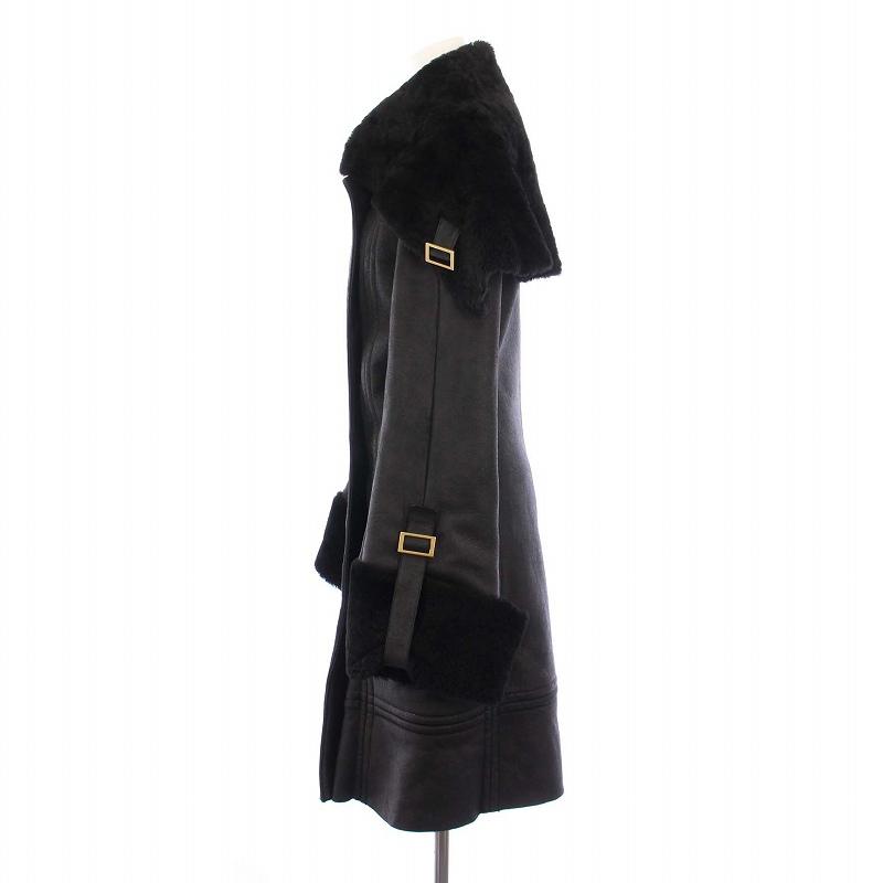 GUCCI グッチ ムートンコート アウター ロング 40 ブラック /KH