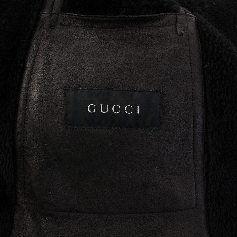 GUCCI（グッチ） ムートンコート アウター ロング 40 ブラック /KH