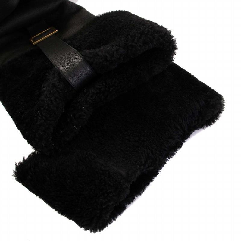 GUCCI グッチ ムートンコート アウター ロング 40 ブラック /KH